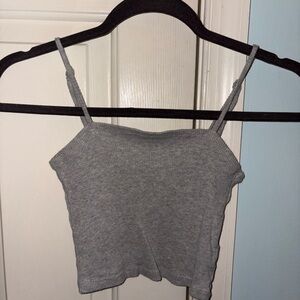 Aerie Gray Ribbed Camisole Top